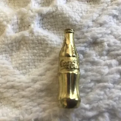 1- Vintage Coke Coca Cola Gold Tone Metal Miniature Bottle 1  Tall • $11.99