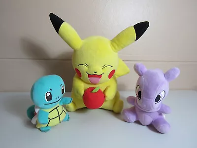 Mewtwo Pokemon Center 2012 Pokedoll 6  Plush + Squirtles 1999 Pikachu 11''  2015 • $65