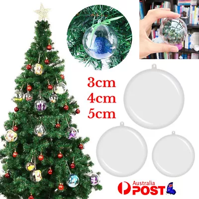 30x Christmas Ball Fillable Baubles Clear Ball Xmas Tree Decor Ornament 3/4/5cm • $16.24