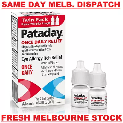 Pataday Once Daily Itch Relief - Allergy Eye Drops + Antihistamine 2 X 2.5mL 2PK • $49.95