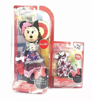 Disney Minnie Mouse Poseable Action Figure Trendy Traveler W Extra Dress • $8.23