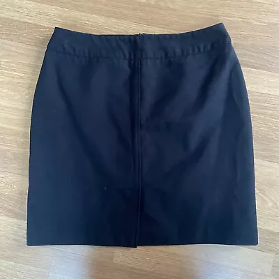 For Women Short Pencil Skirt Black Size 12 Lined Front Split Back Zip • £2.50