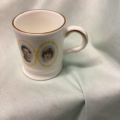 Vintage 1981 Coalport Miniature CommemorativeCharles & Diana Wedding Mug 1 3/4  • £3.99