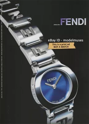Vintage FENDI Watches 1-Page Magazine PRINT AD Fall 1999 Stella • $7