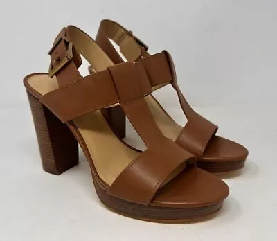 Women's Brown Michael Kors Berkley T-Strap Platform Dress Sandals US 9.5 • $25.19