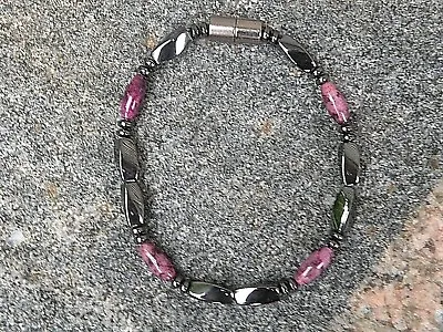 Men’s Women’s Purple Crazy Lace Magnetic Hematite Necklace Bracelet Anklet • $34.99