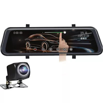 10in Dual Lens Car DVR Mirror Dash Cam Touch Screen Rear View Monitor Camera Kit • $90.80