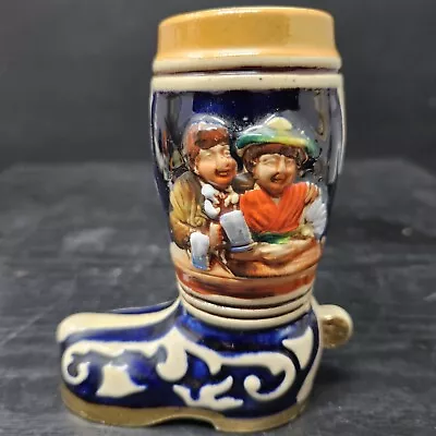 Miniature Boot Stein W/Gasthaus Images 4 5/8  Tall Vintage Western Germany • $12.04