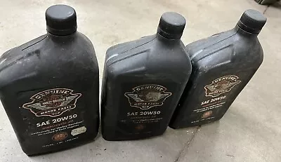 3-genuine Harley Davidson Motorcycle Oil Sae 20w50 • $40