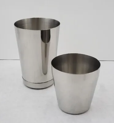 2 Piece Cheater Tin Boston BAR COCKTAIL SHAKER Stainless Steel Mini Mixing Set • $16.95