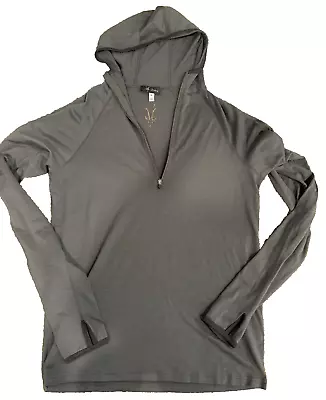 Ibex Hooded Merino Wool 1/4 Zip Pullover S/M • $13.99