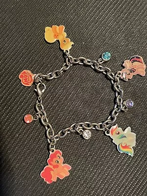 2013 Hasbro My Little Pony Charm Bracelet With 5 Charms And 4 Rhinestones • $10