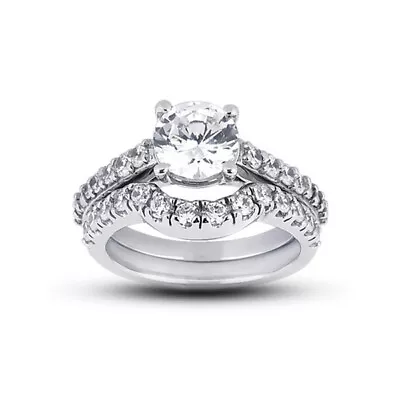 4.87 CT G-VS2 Round Natural Diamonds Plat Vintage Style Wedding Ring Set • $37539.20