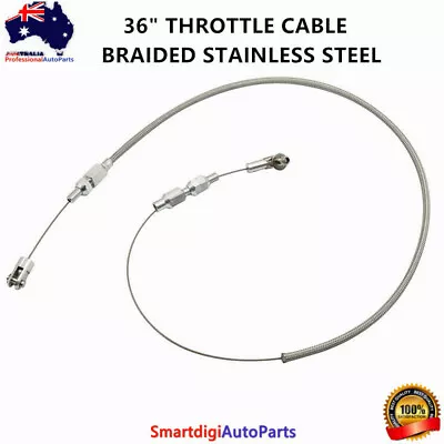 36  BRAIDED STAINLESS STEEL THROTTLE CABLE ACCELERATOR For FORD CHEV Holden GM • $31.99