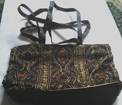 Embroidery Handbag  Sequin Multicolor Women's Medium Double Straps Fee Shipping • $45