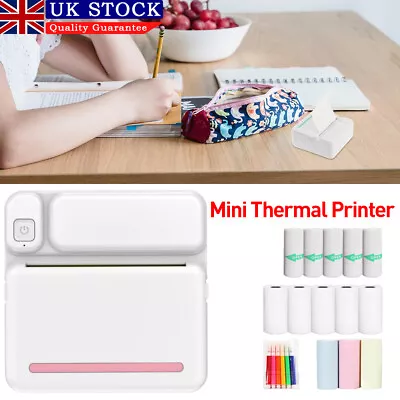 Mini Pocket Thermal Printer Bluetooth Mobile Phone Photos Label Printing Machine • £18.99