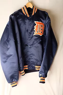 Vintage 90s Detroit Tigers Satin Jacket Starter Size XL Made In USA • $99.99