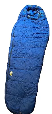 REI Kindercone Cinch Head Kids Sleeping Bag Blue Mummy 30° F Black Stuff Sack • $34.99