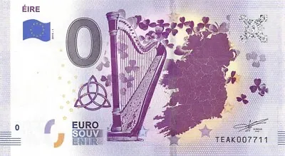 Irish Commemorative 0 Euro Souvenir Banknote Symbols Of Éire - FREE Shipping • £6.67