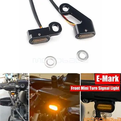 Front Mini LED Turn Signal Indicator Lights For Harley Dyna Street Bob Softail  • $24.47