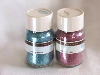 Lot 2 NEW Martha Stewart Glitter Shaker Bottle Turquoise Blue Tourmaline Magenta • $12.99