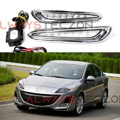 LED DRL Daytime Running Light Lower Bumper Lamp W/ Turn For Mazda 3 2010-2013 • $73.03