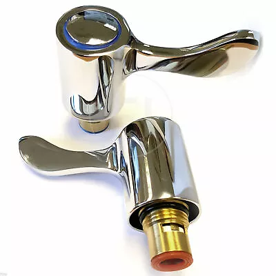 Basin Lever Tap Tops Heads Handle Conversion Kit - Hot Cold Pair 1/4 Turn • £11.94