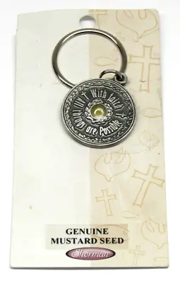 Sherman Genuine Mustard Seed Pewter Keychain With Faith All Things Are Possible • $22.03