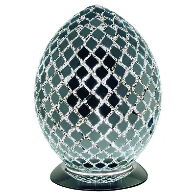 Mirrored Mosaic Tile Medium Glass Egg Lamp • £45