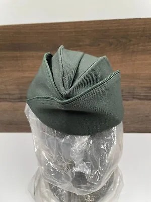 VINTAGE Wool US Army Military Hat Garrison Cap Womens Size 24 1/2 Green • $10.19