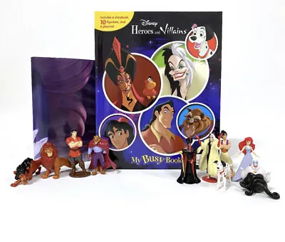 £11.99 • Buy Disney Heroes And Villains Busy Book - 10 Figures And A Play Mat