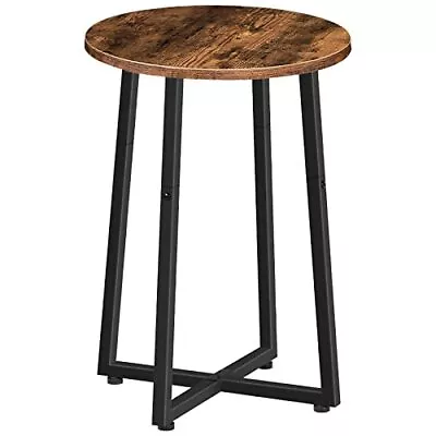 Round Side Table Round Accent End Table With Sturdy Xshaped Metal Frame 15.7  Ro • $41.30