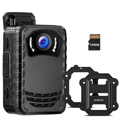 BOBLOV Body Camera Police Camera 128GB  + Body Camera Magnetic Suction Back Clip • £85.99
