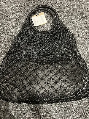 Massimo Dutti Black Leather Woven Bag £149 • £85