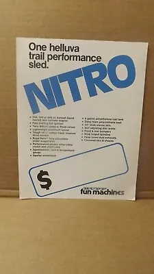 Vtg 1970's Rupp Nitro  Snowmobile Sales Price Tag/Sheet Original  !! • $14.99