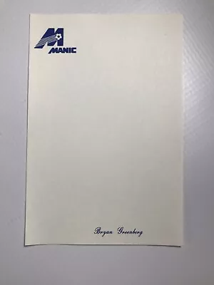 Vintage NASL Montreal Manic Team Issued Stationary Letterhead Paper 4x6 • $9.99