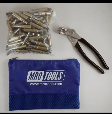 50 3/16 Cleco Sheet Metal Fasteners Plus Cleco Pliers W/Carry Bag(K1S50-3/16) • $57.99