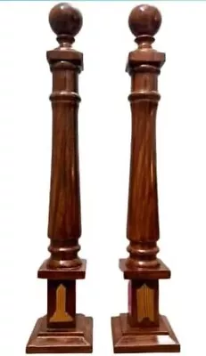 Masonic Regalia Blue Lodge Grand Lodge Hand Made Wooden Super Deluxe Pillars Set • $92.99