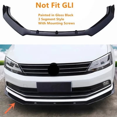 $49.99 • Buy Glossy Body Kit Front Lip Spoiler Splitter Fit For VW Jetta MK6.5 2015-2018 Base