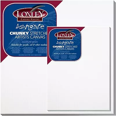 Artist Blank Stretched & Acrylic Primed Deep Edge Framed Cotton Loxley Canvas • £11.49
