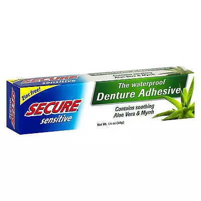 Secure Sensitive Denture Adhesive Waterproof 1.4 Oz FRESH MADE IN USA • $12.98