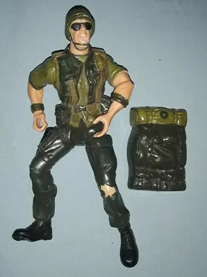 Vintage Manley Toy Quest Army Action Figure W/Sound Backpack 2000 *Read* • $5.99