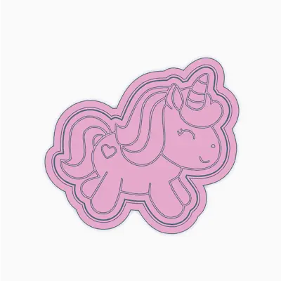 $7.95 • Buy Cute Unicorn Cookie Stamp Cutter Fondant Embosser