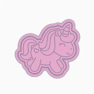 $7.95 • Buy Cute Unicorn Cookie Stamp Cutter Fondant Embosser
