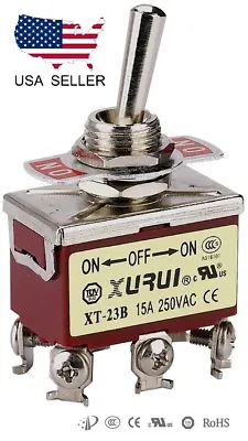 $5.56 • Buy Heavy Duty Dpdt On-off-on Toggle Switch 20a 125v, 15a 250v Screw Terminals (23b)