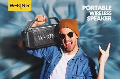 W-King D9-1 60W RMS  Boom Box Portable Bluetooth Party Speaker Waterproof Loud • £60