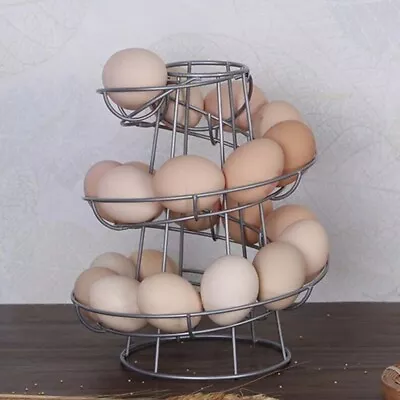 Kitchen Egg Holder Spiral Helter Skelter Stand Rack Storage Display Holder • £9.69