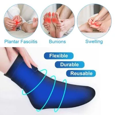 Reusable Gel Cold Therapy Sock Ankle Foot Gel Ice Pack Wrap  Sports • £14.62