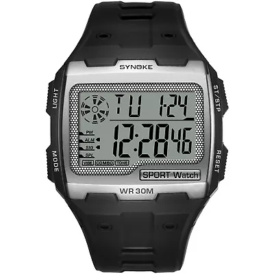 Men's Sports Digital Watch Waterproof Alarm Stopwatch Electronic Wristwatch • $10.31