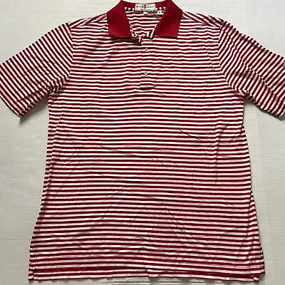 Muirfield Village Club Golf Polo Shirt Mens L Red Striped Fairway & Greene • $11.99